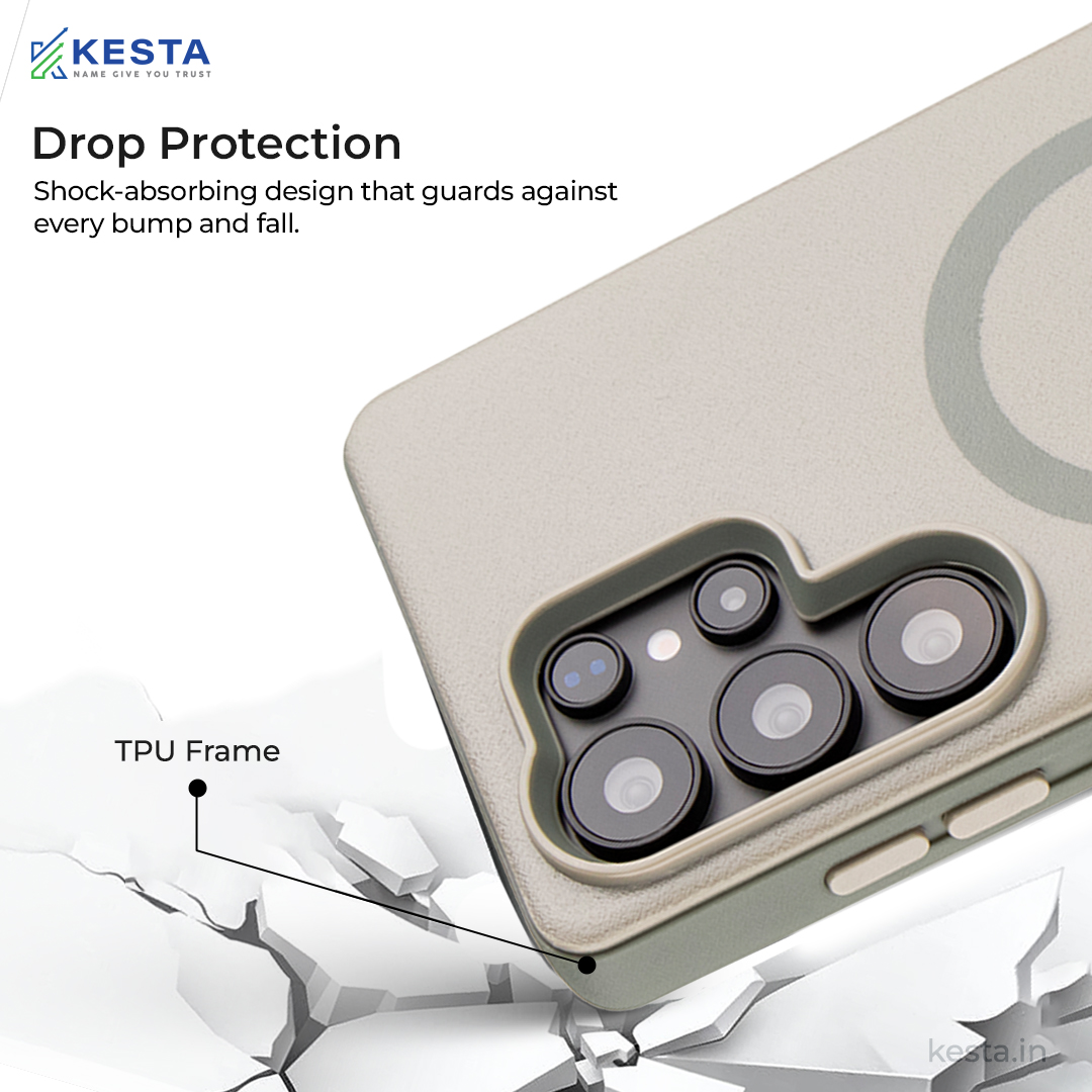 Samsung S25 Ultra Cover - MagArmour Grey Hybrid Case (Grip + Gloss – Textured for Control, Smooth Style)